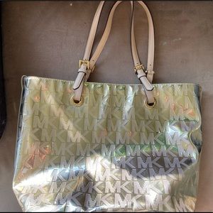 “Michael Kors” Shiny Gold Handbag/Tote